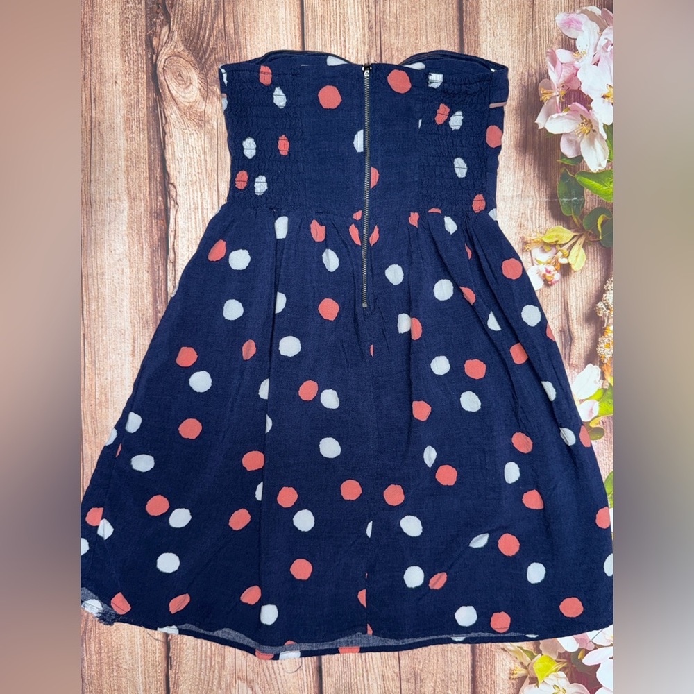 Xhilaration Navy Polka Dot Midi Dress - Picture 4 of 6